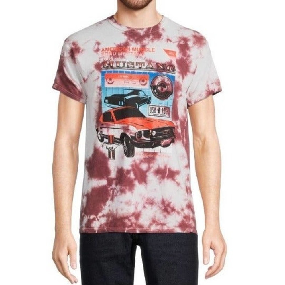 L Large New Ford Mustang Tie Dye Shirt Tshirt Top American muscle 1964